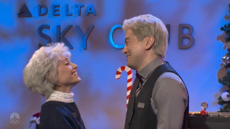 Ariana Grande and Bowen Yang on 'Saturday Night Live.'