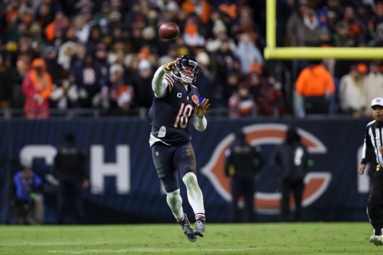 Is Caleb Williams throwing over middle more?