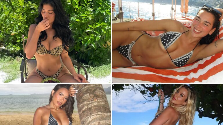Sexy Stars Slip Into Itsy Bitsy Polka Dot Bikinis ... Polka Dot Day!