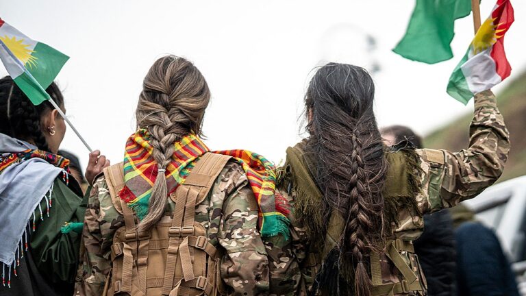 Video shows Syrian fighter with braid he claims is from Kurdish woman in Raqqa