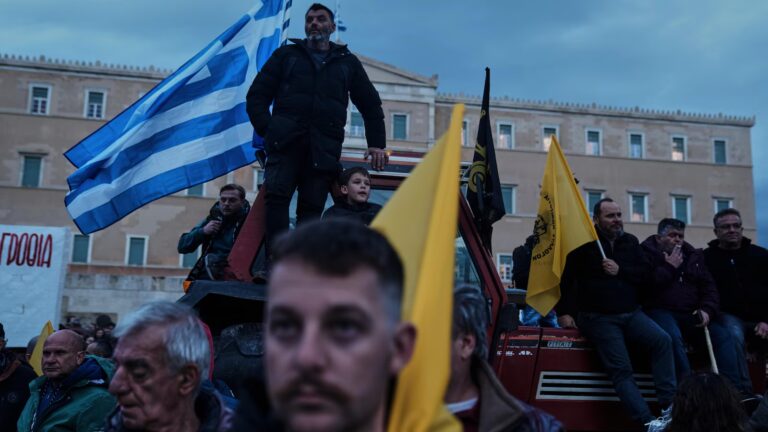 Angry Greek farmers converge on parliament with tractors in overnight protest rally Angry Greek farmers converge on parliament with tractors in overnight protest rally