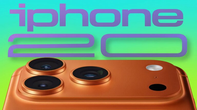 iPhone 20 graphic with an iPhone 17 Pro Max