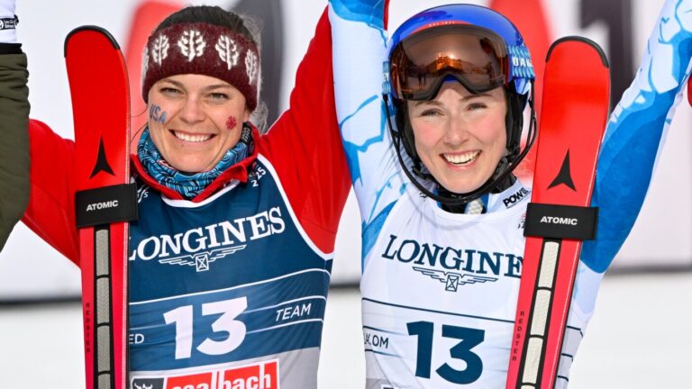 Mikaela Shiffrin set to ski for the first time in the Olympics in team combined event : NPR