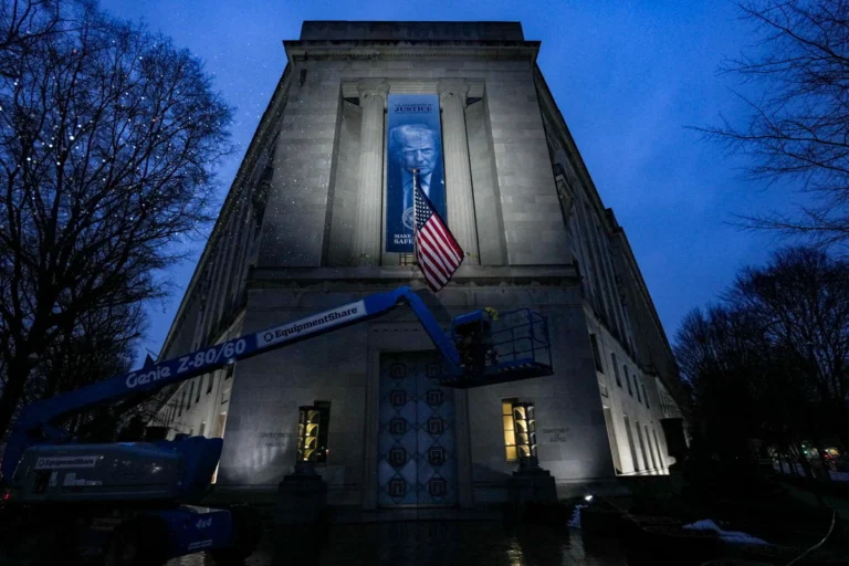 New Trump banner appears on DOJ headquarters in Washington, D.C.