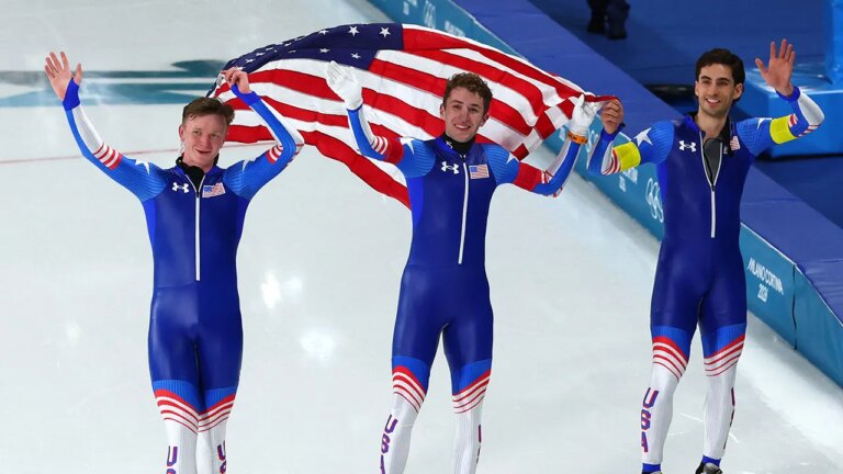 Olympics: Team USA captures silver in men’s team pursuit speedskating Olympics: Team USA captures silver in men's team pursuit speedskating
