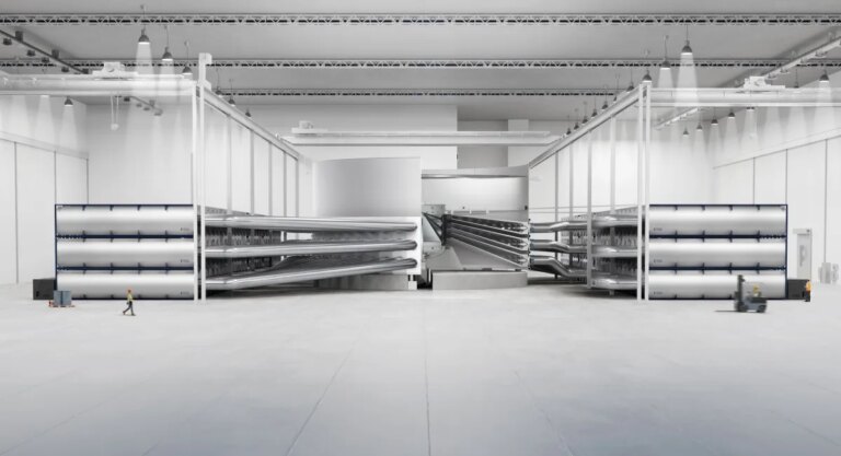 A cutaway illustration shows the different parts of Pacific Fusion's reactor design.