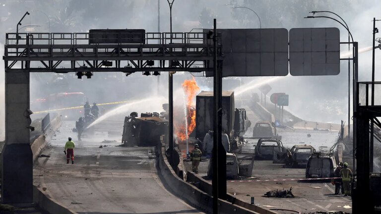 Photos show devastation in Chile following deadly truck explosion