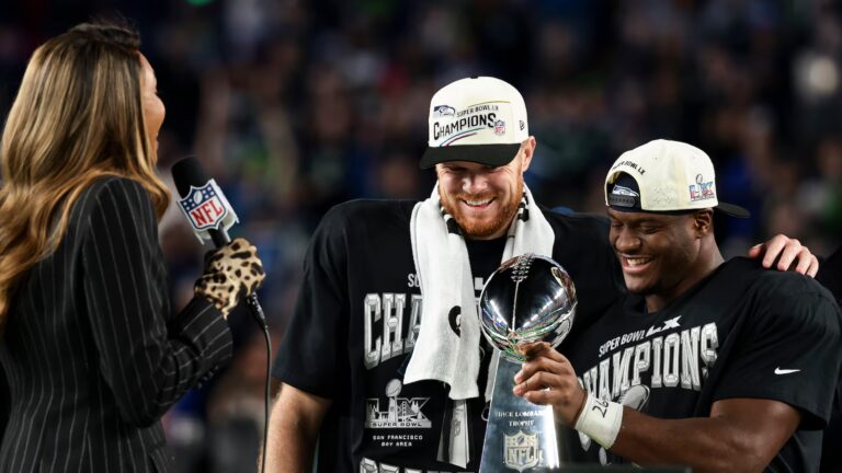 Seahawks ride their defense to a Super Bowl title, pounding the Patriots 29-13