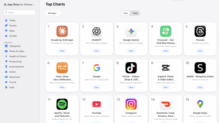 Anthropic's Claude grabs top spot in App Store after Trump's ban