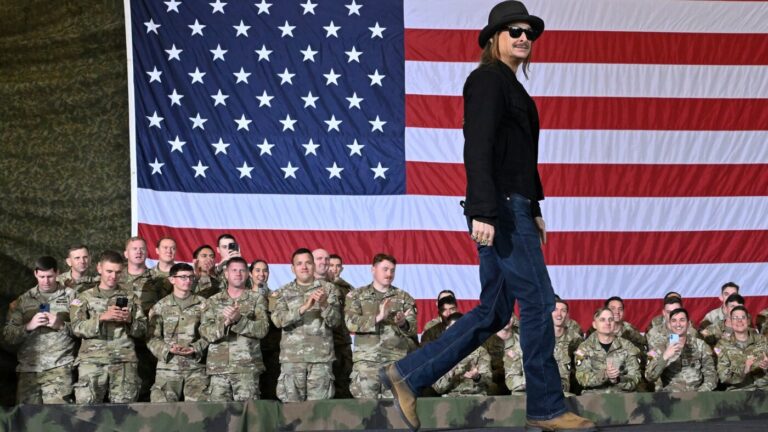 Army reviewing after helicopters hovered alongside Kid Rock's swimming pool as he saluted : NPR