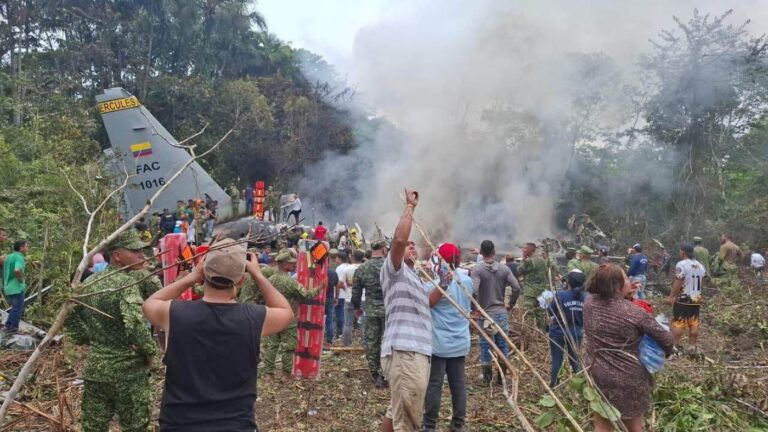 At least 66 killed in military plane crash in Colombia, head of armed forces says : NPR