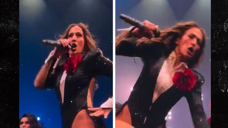 Jennifer Lopez Slips & Nearly Falls Hard During Las Vegas Residency, Video
