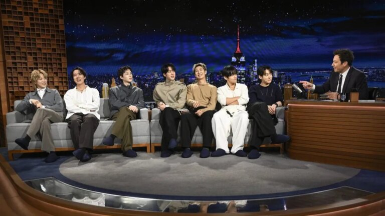 K-pop Group Makes ‘Tonight Show’ Return BTS on 'The Tonight Show with Jimmy Fallon.'