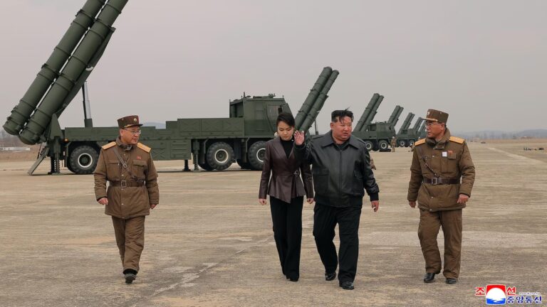 North Korean leader Kim observes test of rocket launch systems with his daughter North Korean leader Kim observes test of rocket launch systems with his daughter