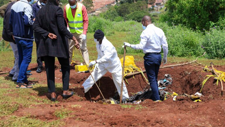 Police in Kenya exhume at least 33 bodies from a mass grave