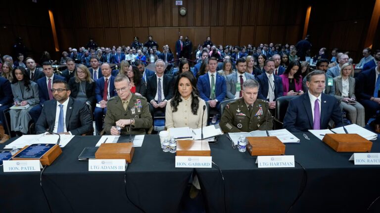 Top US intelligence officials are facing tough questions about the Iran war and threats at home
