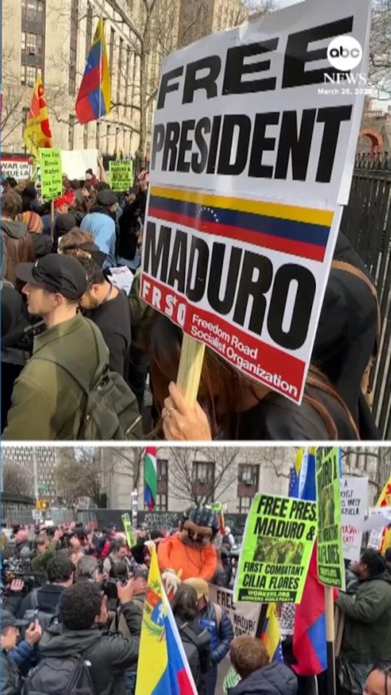 Video Dueling protests in NYC as Nicolas Maduro returns to federal court stream logo