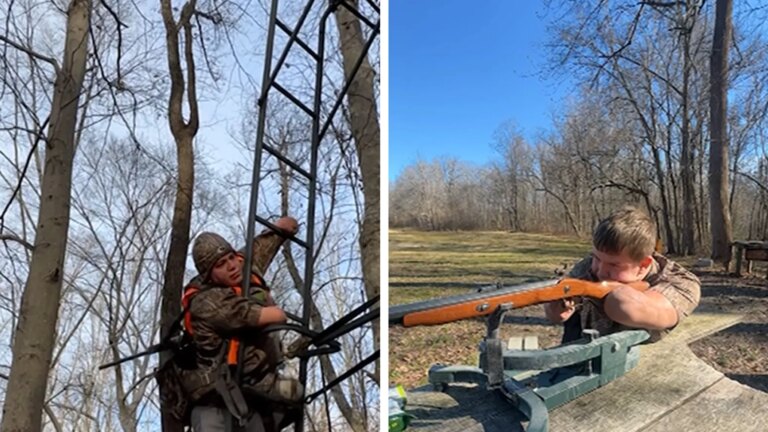 Video Shows Quadruple Amputee Murder Suspect Climbing Ladder With Rifle