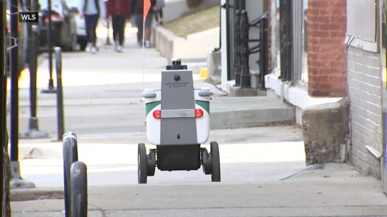 WATCH: Delivery robots slam into Chicago bus shelters, cause damage stream logo